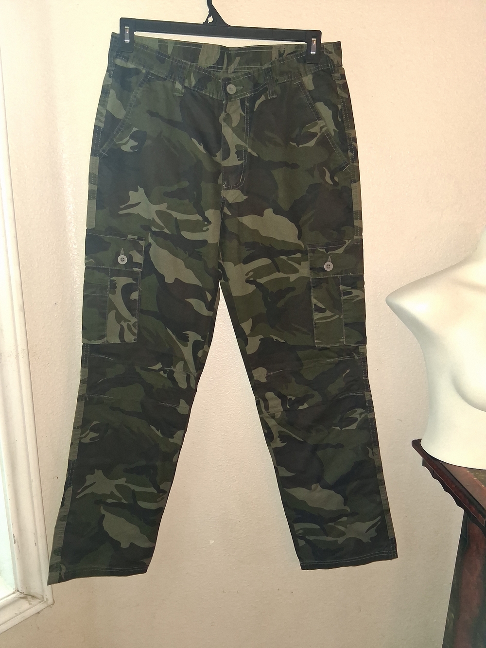 OP Men's Camouflage Cargo Pants - Olive & Black
